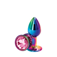 Load image into Gallery viewer, Rear Assets Small Aluminum Plug W Pink Gem In Multicolor