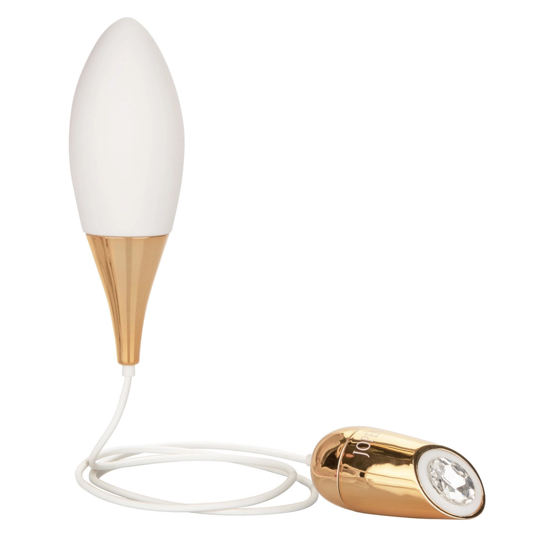 Callie Vibrating Mini Massager In White & Gold